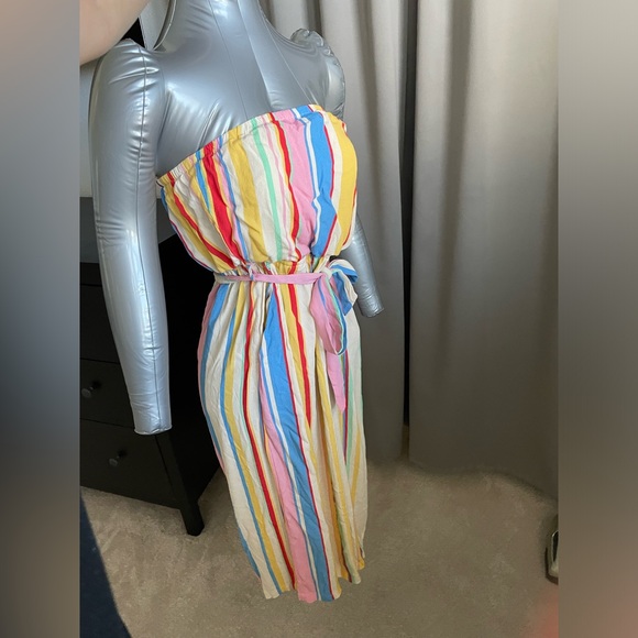 Vici Pastel Striped Ankle Cropped Jumpsuit/Romper Small - Picture 1 of 6